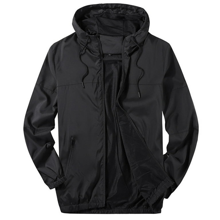 Lu's Chic Men's Hooded Windbreaker Jacket Lightweight Loose Lu's Chic Men's Hooded Windbreaker Jacket Lightweight Loose