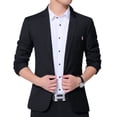thumbnail image 1 of SWSMCLT Men's Long Sleeved Sport Button Suit Separate Coat Business Suit Jacket Formal Fitted Work Black 40, 1 of 5