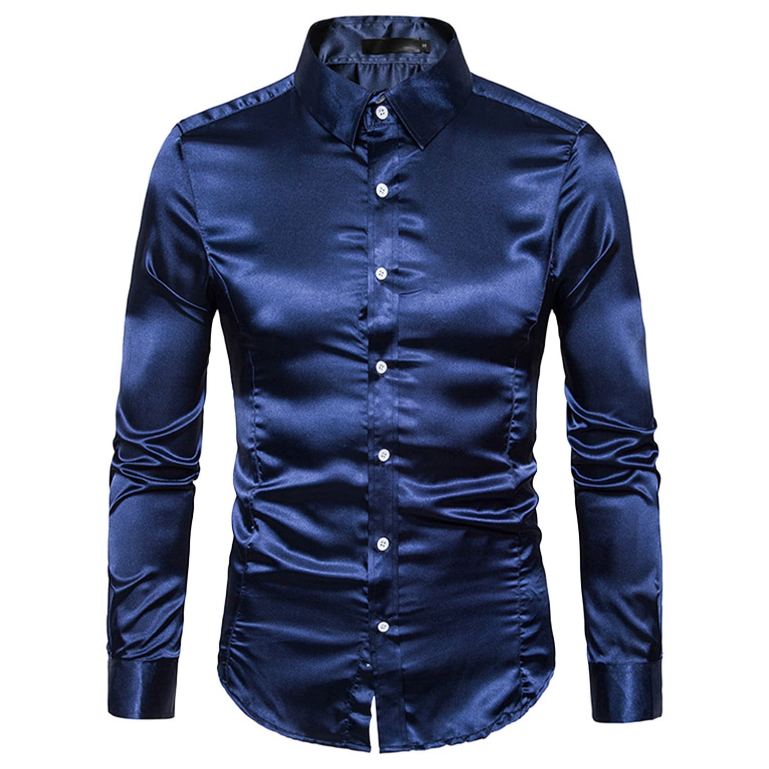 fancy dress shirts SWSMCLT Lu's Chic Men's Silk Shirt Satin Long Sleeve Collared Button Up Slim Fit Halloween Tuxedo Shirts Blue Medium Lus Chic Mens Silk Dress Shirt Satin Long Sleeve Collared Button Up Shirts Slim Fit Fancy Halloween Tuxedo Shirts Blue Medium Lus Chic mens silk shirt features button up closure Tuxedo Fancy Dress T-shirt, Cool