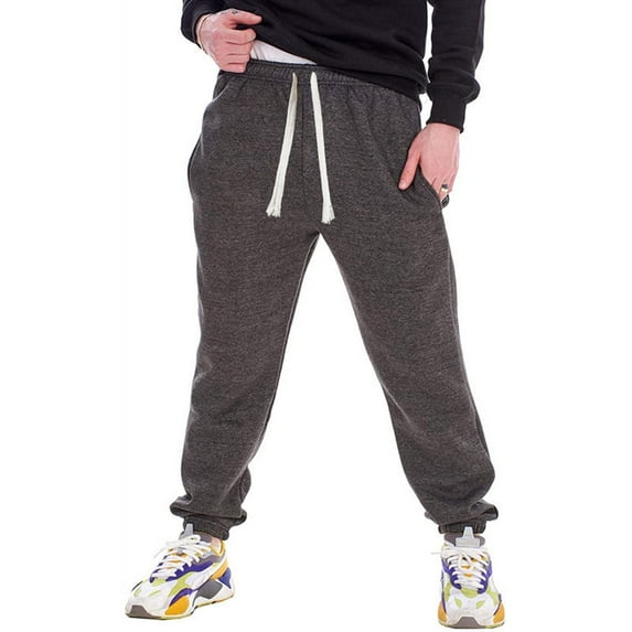 SWSMCLT Men's Sports Pant Snow Sweatpants Elastic Waist Lounge Joggers Casual Fleece Lined Pants Slim Fit Soft Jogger Dark Grey Medium