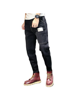 Lu's Chic Men's Regular Fit Jeans Casual Harem Baggy Fashion Chic