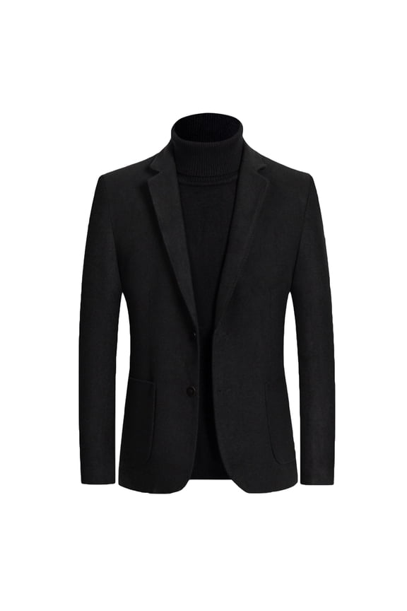 Men's V Neck Blazer Sport Coat Fall Suit Jacket Cozy Classic Soft Valentines Day Black3 X-Large