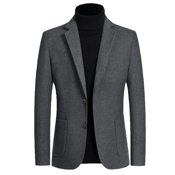SWSMCLT Men's V Neck Blazer Sport Coat Fall Valentines Day Suit Jacket Cozy Classic Soft Grey3 Small