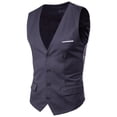 thumbnail image 1 of SWSMCLT Men's Slim Fit Waistcoat Formal Business V Neck Suit Vest Sleeveless Formal Top Dark Grey 32, 1 of 3