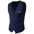 thumbnail image 1 of SWSMCLT Men's Slim Fit Waistcoat Formal Business V Neck Suit Vest Sleeveless Formal Top Navy 44, 1 of 4