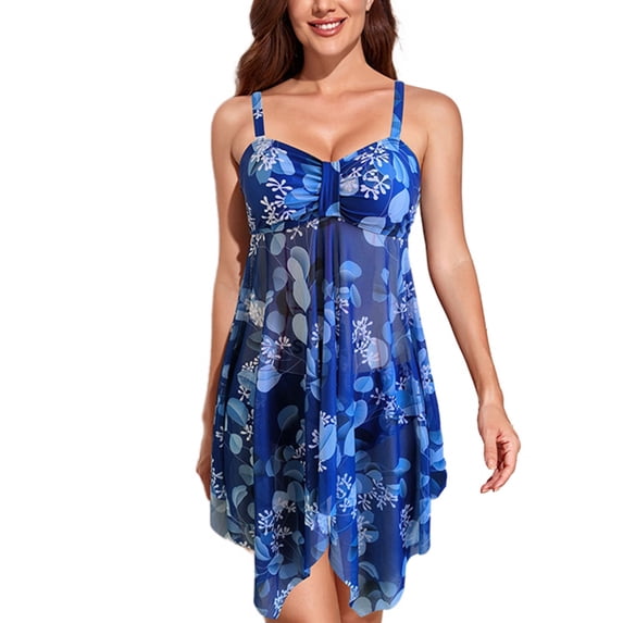 Lu's Chic Women's Beach Swimsuit Sexy Tankini V Neck Swimming Hawaiian Cutout Backless Spaghetti Strap Bathing Suit Style5 Medium