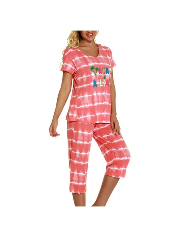 Sleeveless 100% Cotton Capri Pajamas
