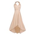 thumbnail image 1 of Lu's Chic Women's Evening Gown Summer Hoco Cocktail Prom Banquet Fit and Flare Mid Calf Homecoming Dresses Golden 8, 1 of 3