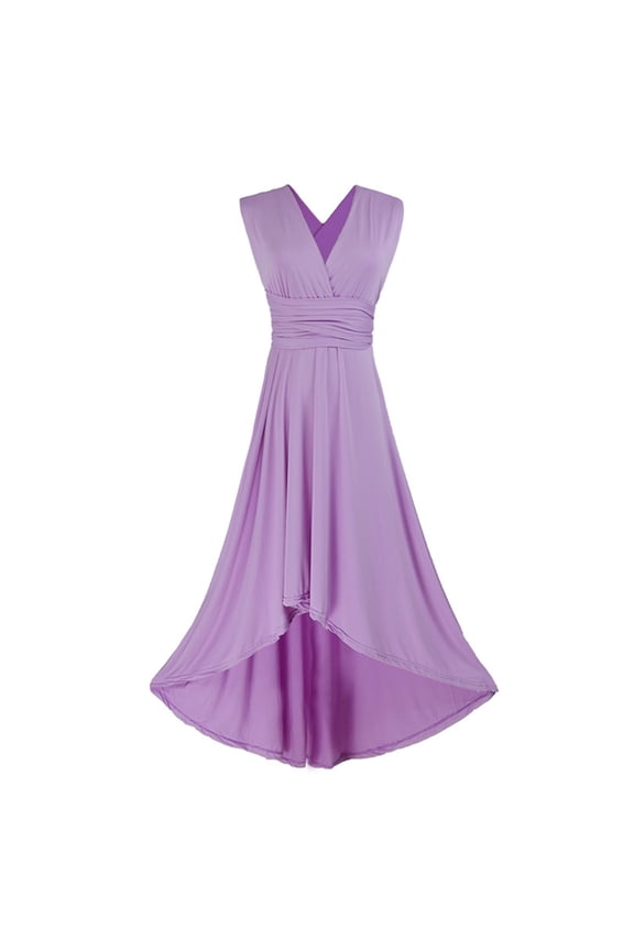 Lu's Chic Women's Evening Gown Summer Hoco Cocktail Prom Banquet Fit and Flare Mid Calf Homecoming Dresses Purple 8