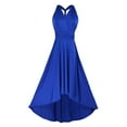 thumbnail image 1 of Lu's Chic Women's Evening Gown Summer Hoco Cocktail Prom Banquet Fit and Flare Mid Calf Homecoming Dresses Royal Blue 10, 1 of 2