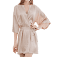 thumbnail image 1 of Defitshape Women's Fall Robe Cool Cozy Thin Pajamas Bathrobe Lounging Light Golden XX-Large, 1 of 5