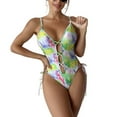 thumbnail image 1 of SWSMCLT Women's Cheeky Brazilian Padded Beach Swimming High Waisted Bathing Suit Sexy Swimsuit One Piece Swimsuit Green 8, 1 of 4