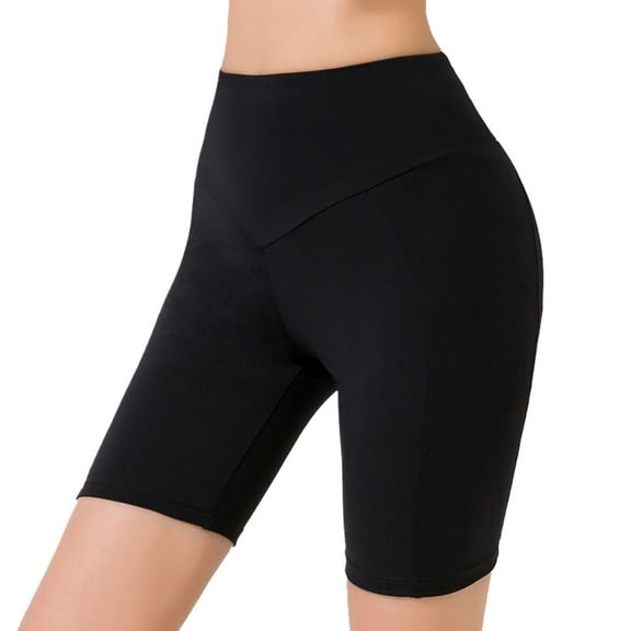 SWSMCLT Women's High Waisted Shorts Yoga Biker Comfy Yoga Shorts Thigh Soft Sweatpants Workout Skinny Black 4-6