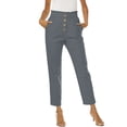thumbnail image 1 of Defitshape Women's Linen Casual Pants Fashion High Waist Spring Light Soft Thin Summer Autumn Travel Ankle Casual Light Grey 6, 1 of 1