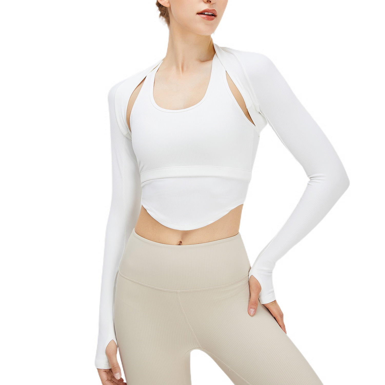 AMERI TROMPE L'OEIL SET SHORT BOLERO TOP 001_White_00b2c6c9