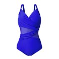 thumbnail image 1 of SWSMCLT Women's One Piece Swimsuit Beach Ruched Summer Spandex Vintage Bathing Suit Swimming One Piece Bathing Suit Royal Blue 16, 1 of 1