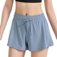 thumbnail image 1 of SWSMCLT Women's Running Shorts Quick-Dry High Waisted Elastic Waist Drawstring Tennis Yoga Athletic Sport Pants Summer Casual Lounge Flowy Gym Golf Workout Shorts with Liner Blue Large, 1 of 5