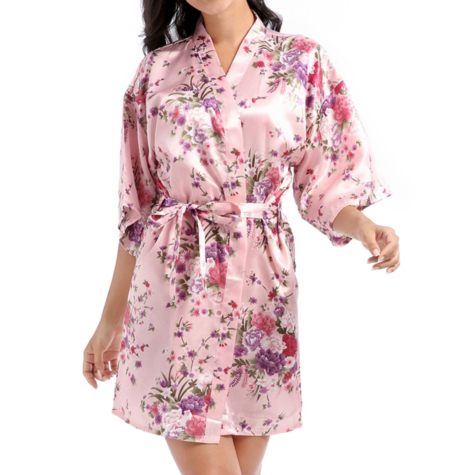gakvov Satin Nightgowns For Women Lace Patchwork Satin Pajamas Long Robes  Lingerie Gown Deep V Neck Wedding Nightdress Sleepwear