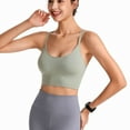 thumbnail image 1 of SWSMCLT Women's Sexy Crop Top Crop Top Cami Backless Scoop Neck Cropped Top Workout Padded Soft Criss Cross Summer Light Green 12, 1 of 4