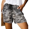 thumbnail image 1 of Lu's Chic Women's Summer Shorts Casual Printed Mid Rise Drawstring Pocket Comfy Mid-thigh Length Style8 Small, 1 of 1