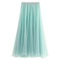 thumbnail image 1 of Lu's Chic Women's Tulle Skirt Midi Tutu High Waisted A-line Elastic Waist Tea-length Mesh Pleated Formal Prom Party Layered Skirts Green X-Small-Large, 1 of 5