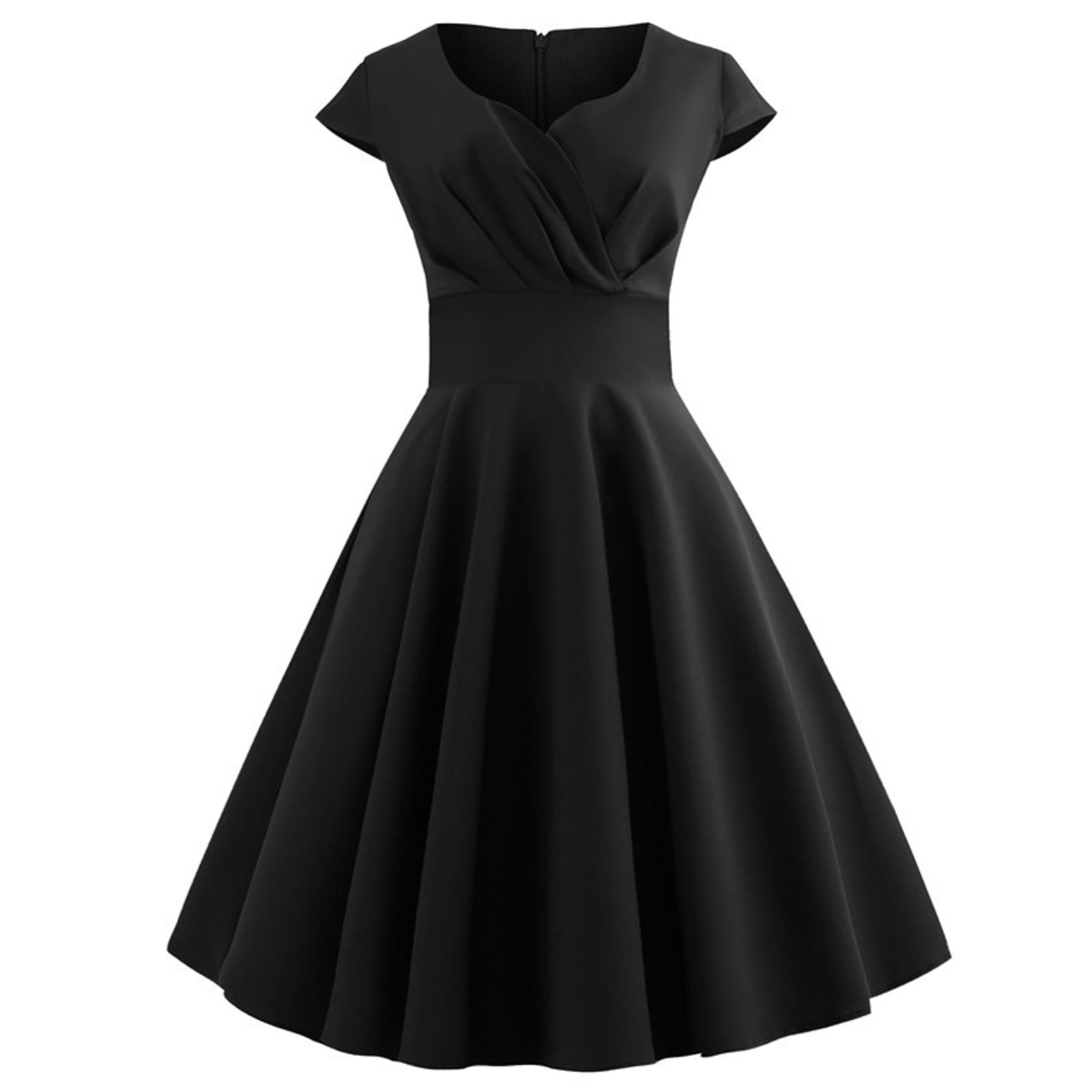Defitshape Women's Wedding Dress Wrap Dresses Vintage 1950s 50s 60s A Line Ruched Fitted Holiday Party Date Night Black 8-10 - Walmart.com Defitshape Women's Wedding Dress Wrap Dresses Vintage 1950s 50s 60s A Line Ruched Fitted Holiday Party Date Night Black 8-10 - Walmart.com