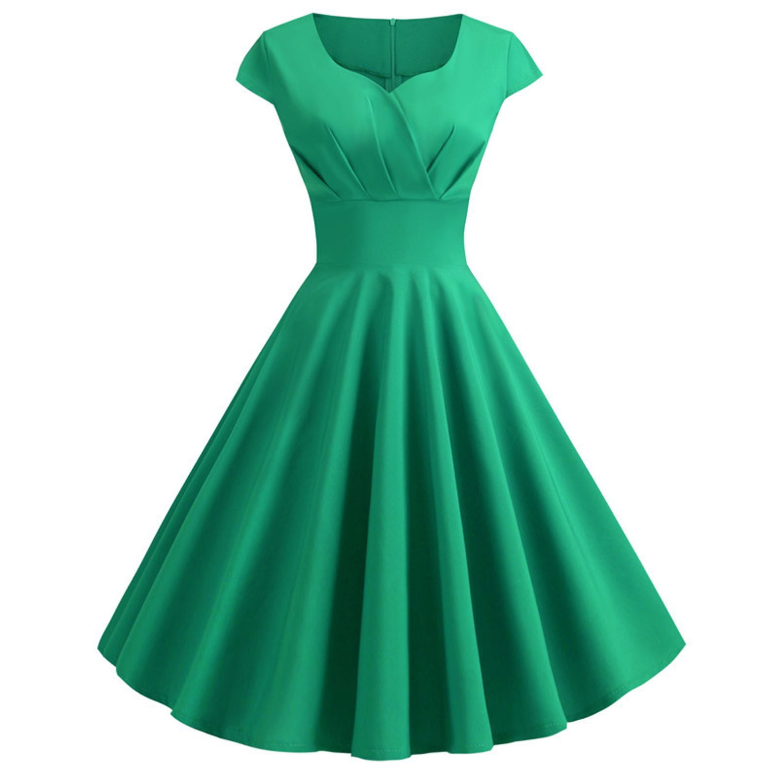 Defitshape Women's Wedding Dress Wrap Dresses Vintage 1950s 50s 60s A Line  Ruched Fitted Holiday Party Date Night Green 0-2 - Walmart.com
