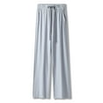 thumbnail image 1 of Lu's Chic Women's Wide Leg Trousers Palazzo Pants Casual Summer Lounge Soft Elastic Waist Casual Pants Grey 14, 1 of 1
