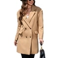 thumbnail image 1 of Defitshape Women's Winter Coat Fall Coats Long Fashion Lapel Spring Casual Fitted Comfy Warm Cotton Outerwear Khaki 8-10, 1 of 4