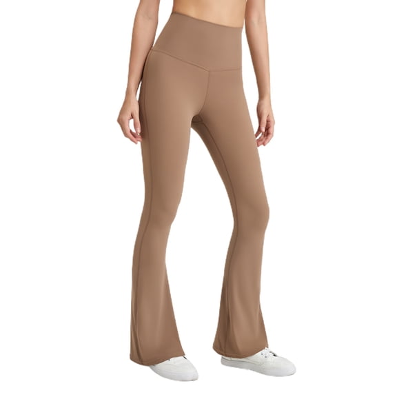 SWSMCLT Women's Yoga Pants Bootcut Bell Thin Trousers Long Pants High Waisted Stretch Flared Soft Fashion Coffee 12