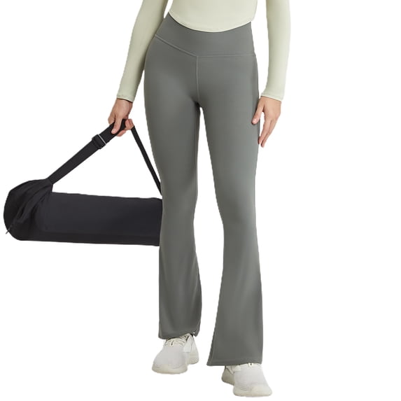 SWSMCLT Women's Yoga Pants Bootcut Bell Thin Trousers Long Pants High Waisted Stretch Flared Soft Fashion Dark Grey 4-6