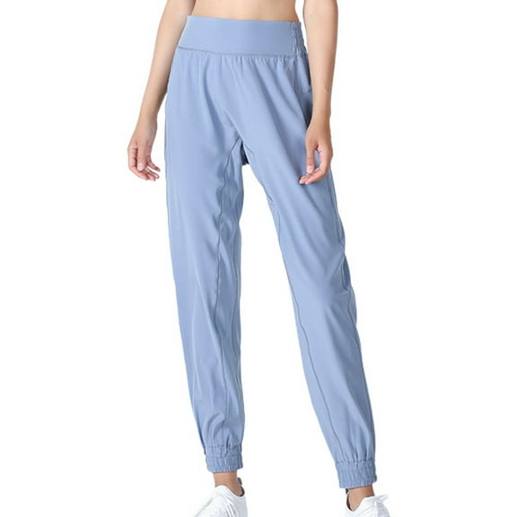 SWSMCLT Women's Yoga Pants Gym Casual Comfy Hiking Thin Long Sweatpants Jogger Slim Fit Stretch Elastic Waist Joggers Blue 12