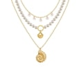 thumbnail image 1 of LuLiaMenton 3PCS Faux Pearl Necklace Gold Plated Conch Shell Pendant Ocean Beach Women Jewelry, 1 of 6