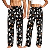 Ghost Sleep Robe LuLiaMenton Couples Halloween Pajama Pants Black Ghost Pumpkin Lounge ...