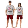 thumbnail image 1 of LuLiaMenton Family Matching Pajama Set Christmas in Summer Pug Flamingo For Couple Lover, Men L, 1 of 5
