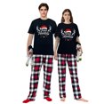 thumbnail image 1 of LuLiaMenton Feliz Navidad Antlers Black Matching Couples Christmas Pajamas Plaid Short Sleeve, 1 of 5