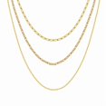 thumbnail image 1 of LuLiaMenton Goldtone Triple Layered Stacked Chain Necklace, Minimalist Jewelry, 1 of 6