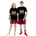 thumbnail image 1 of LuLiaMenton Matching Couples Christmas Pajamas Hanging Gnomies Plaid Short Sleeve Shorts Set, 1 of 5