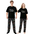 thumbnail image 1 of LuLiaMenton Matching Couples Christmas Pajamas Merry And Bright Short Sleeve Long Pants Set, 1 of 5