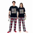 thumbnail image 1 of LuLiaMenton Matching Couples New Year Pajamas 2027 Plaid Short Sleeve Long Pants Set, 1 of 5