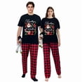 thumbnail image 1 of LuLiaMenton Matching Couples New Year Pajamas 2027 Red Plaid Short Sleeve Long Pants Set, 1 of 5