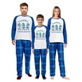thumbnail image 1 of LuLiaMenton Matching Family Hanukkah Pajamas, Happy Hanukkah Gnomes Long Sleeve Blue Plaid Pants, 1 of 6