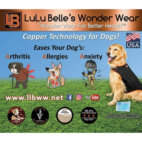 LuLu Belle's Wonder Wear Therapeutic Dog Vest for Arthritis, Anxiety and Allergies