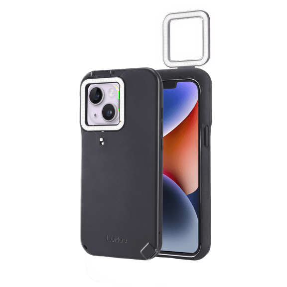 LuMee Apple iPhone 14 Plus Front & Rear Selfie Flip Case - Matte Black