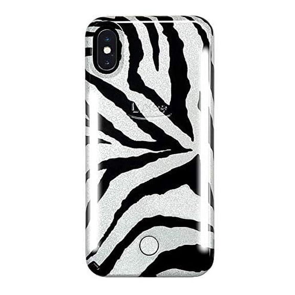 LuMee Duo Instafame LED Selfie Case for Apple iPhone Xs/X - Zebra / Glitter