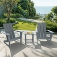 thumbnail image 1 of LuXeo Arcadia Gray HDPE Outdoor Adirondack Chair and Table Set (3-Piece), 1 of 20