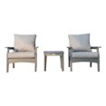 thumbnail image 1 of LuXeo Aspen 3 Piece Plastic Set Deep Seating Chair with End Table in Gray, 1 of 12