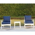 thumbnail image 1 of LuXeo Aspen 3PC Plastic Set Deep Seating Chair with End Table in White/Navy, 1 of 11