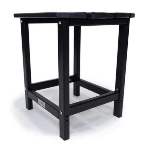 LuXeo Corona Outdoor Contemporary Recycled Plastic Side Table in Black