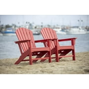 LuXeo Hampton Red Poly Outdoor Patio Adirondack Chair (2 Pack)